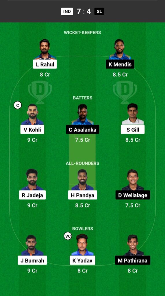 IND vs SL Dream11