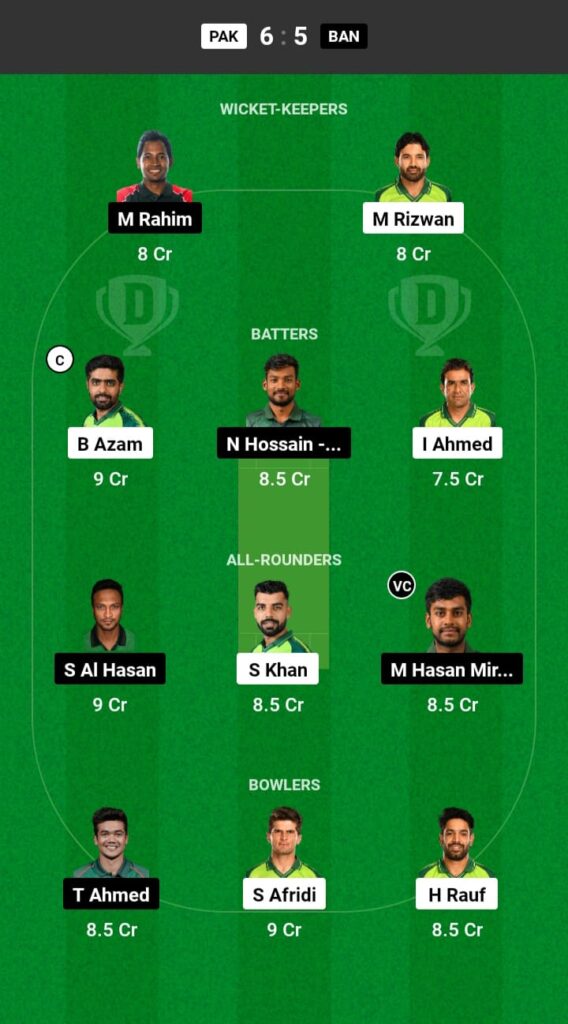 PAK vs BAN Dream11