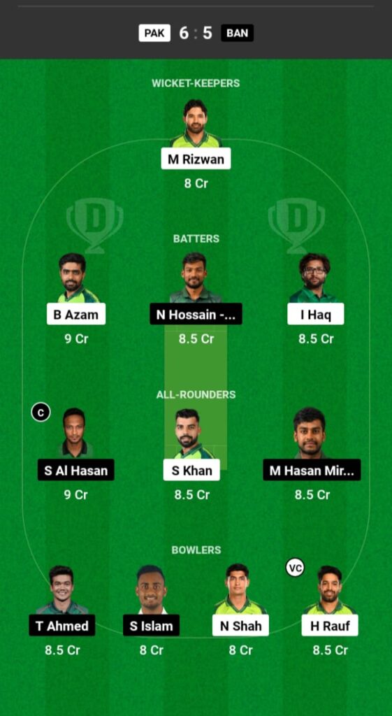 PAK vs BAN Dream11