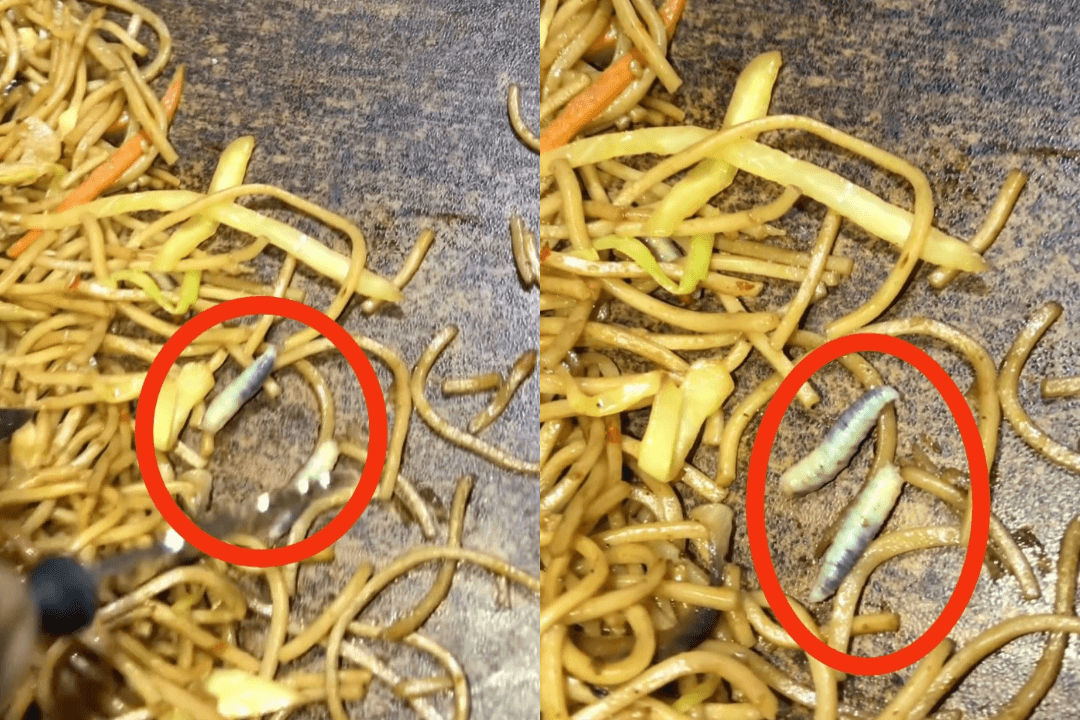 Worms found in chow mein